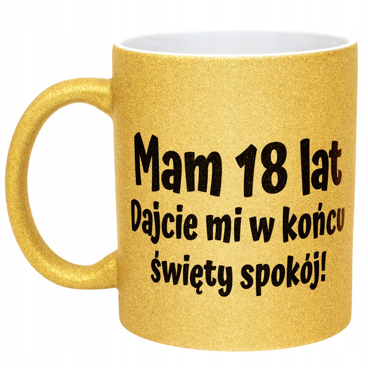 Złoty kubek brokatowy Mam 18 Lat Na Urodziny Prezent Upominek