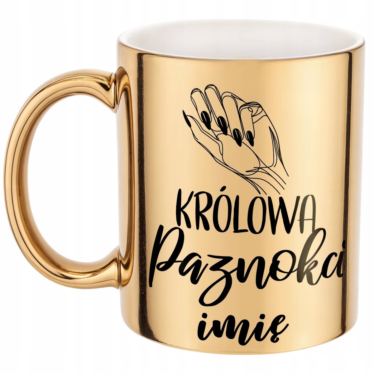 Złoty Kubek Personalizowany Królowa Paznokci Dla Stylistki Prezent