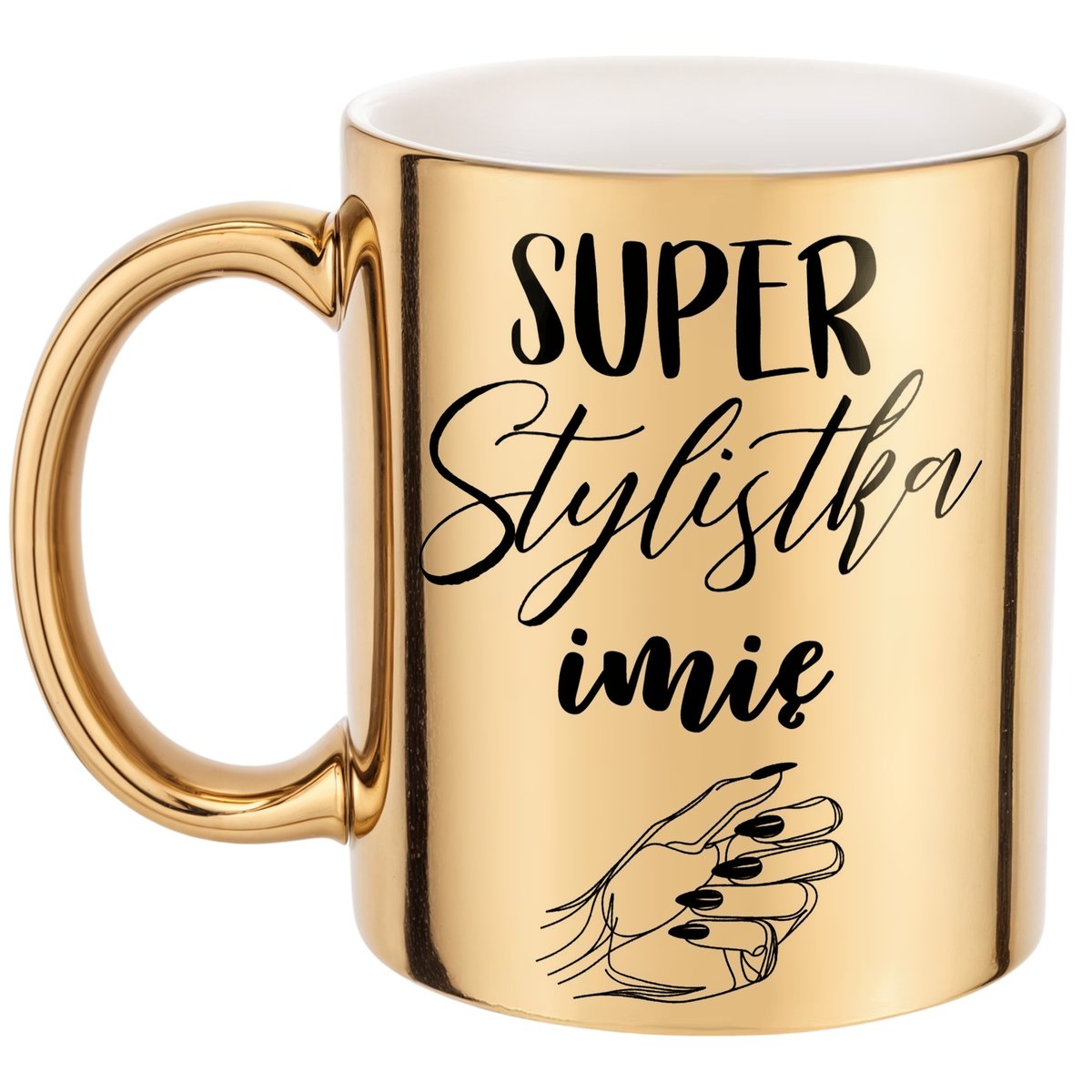 Złoty Kubek Personalizowany Super Stylistka Paznokci Prezent
