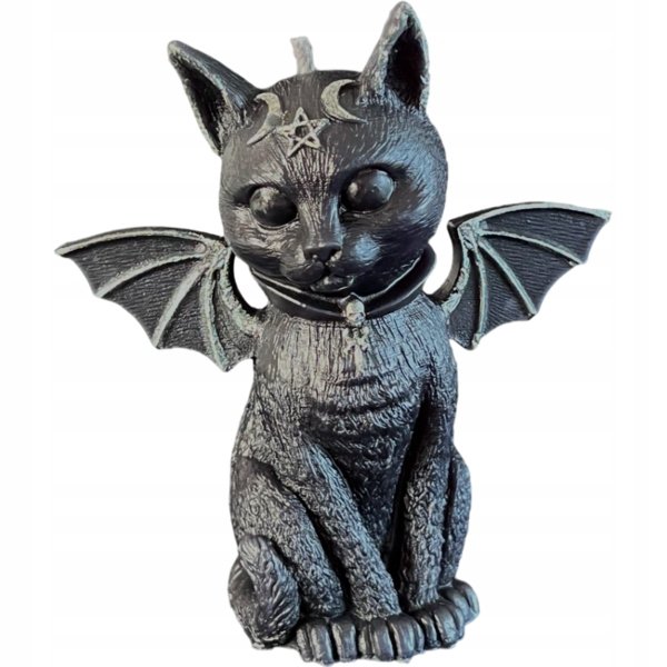 ŚWIECA Z WOSKU PSZCZELEGO KOT WAMPIR NIETOPERZ PENTAGRAM GOTYCKI 1 SZT