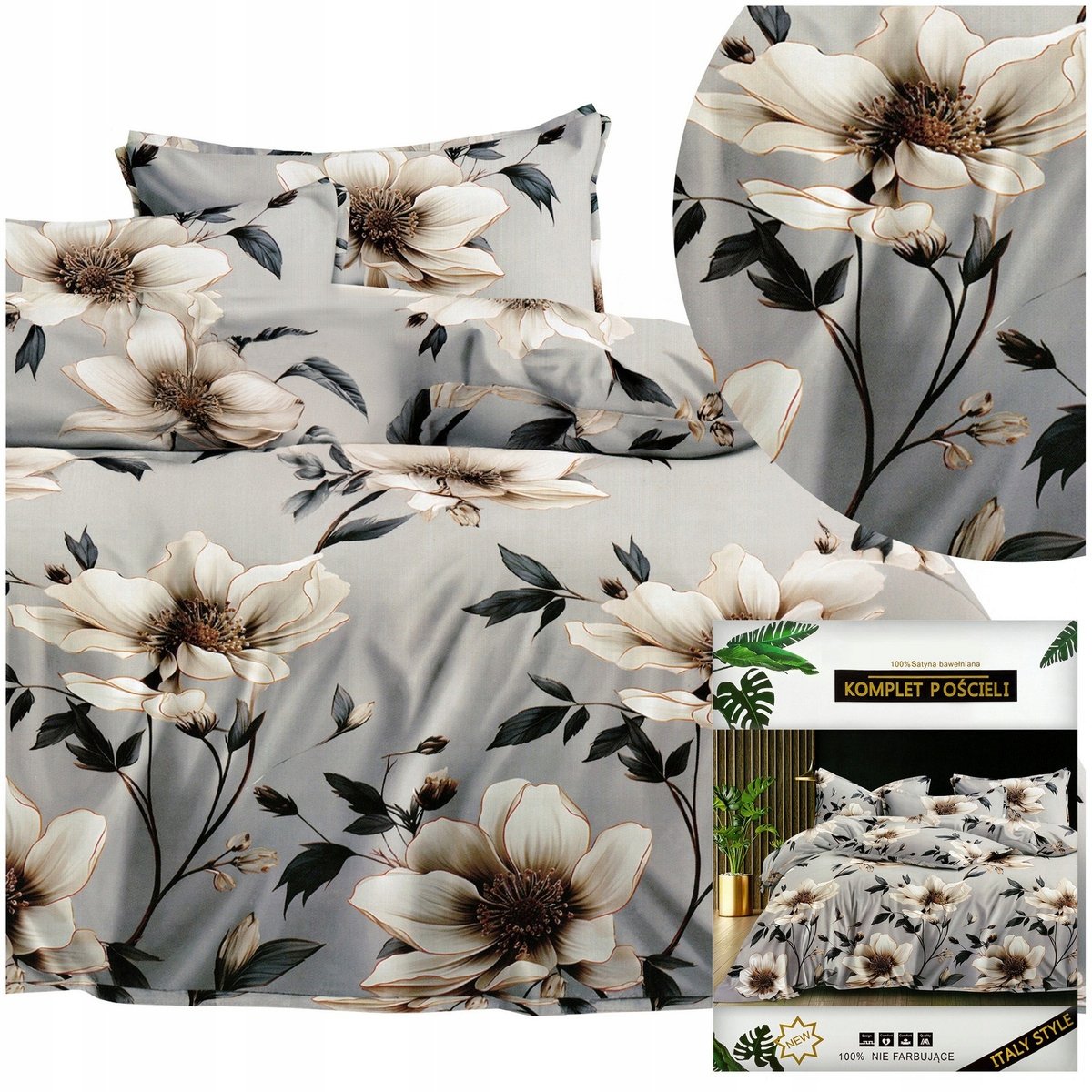 Pościel 200x220 Komplet 4 części Bawełna Satynowa Dalwin 996