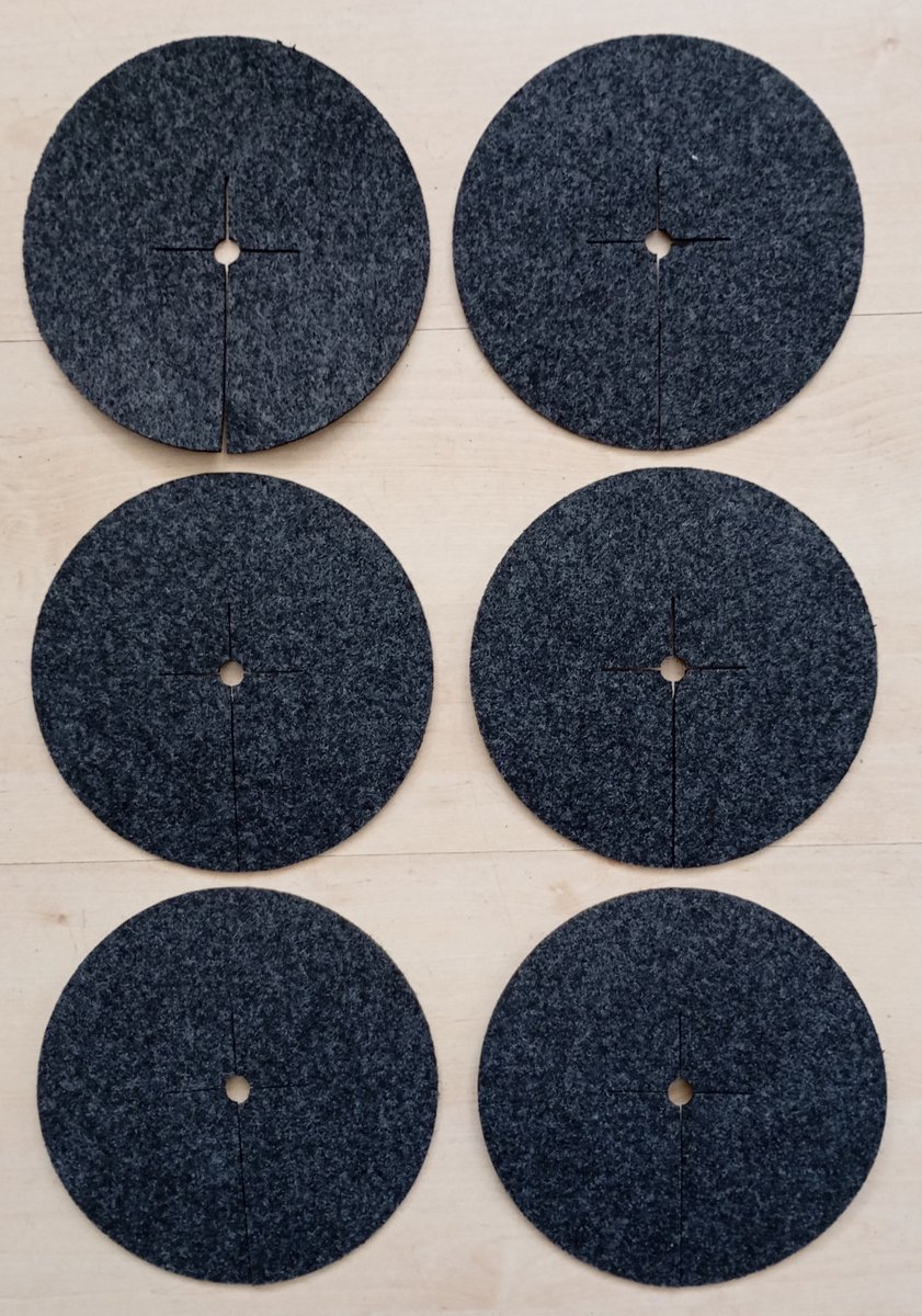 Zestaw krążków przeciwchwastowych 6 szt. ściółkowanie grafit fi 15 cm