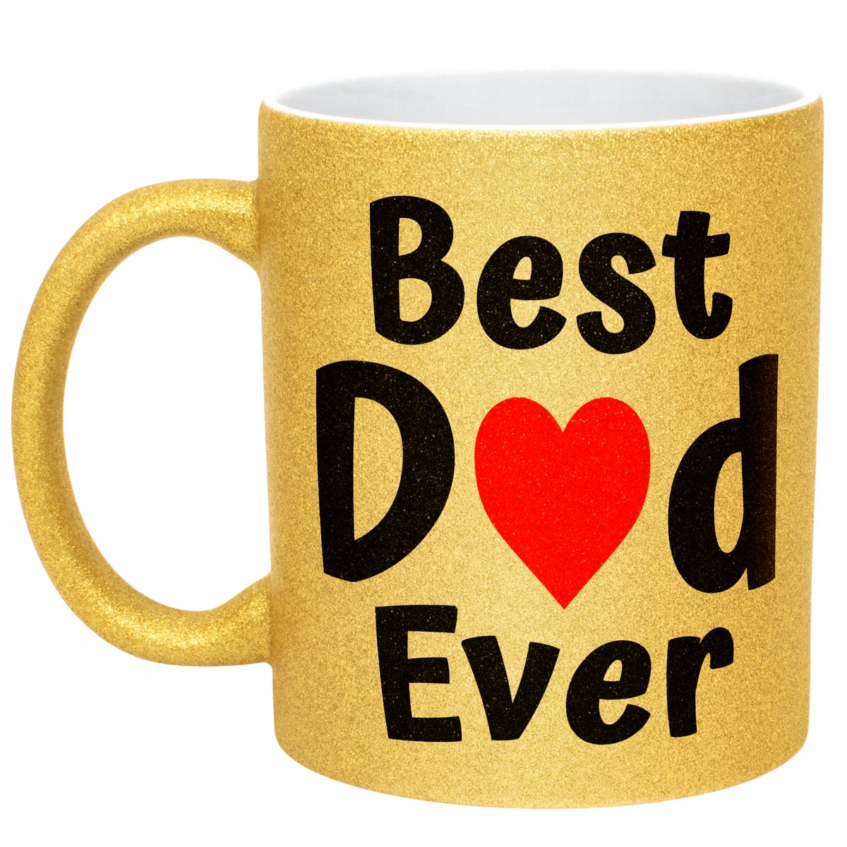 Złoty kubek brokatowy Dzień Ojca Best Dad Ever Upominek Dla Taty