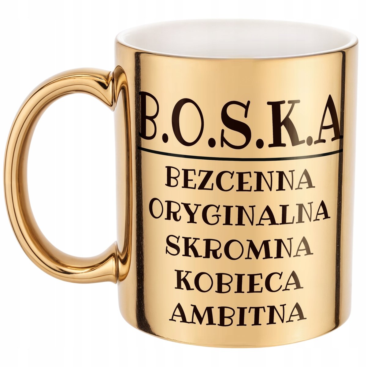 Złoty Kubek B.O.S.K.A Dla Kobiety Śmieszny Zabawny Prezent
