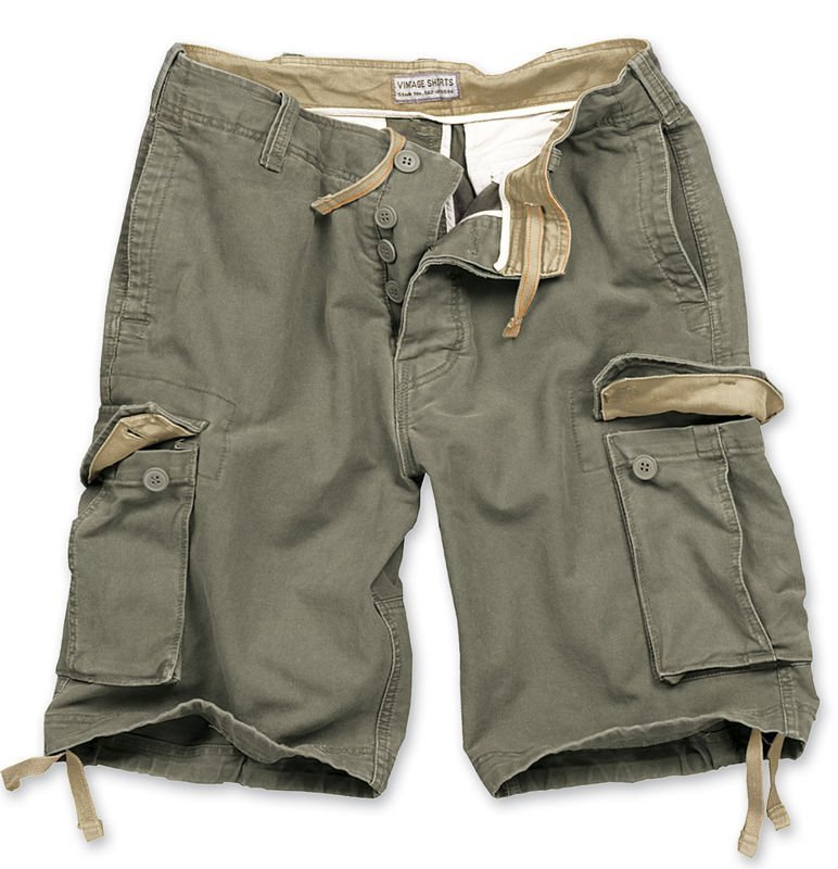 spodnie bojówki krótkie VINTAGE OLIVE-XXL