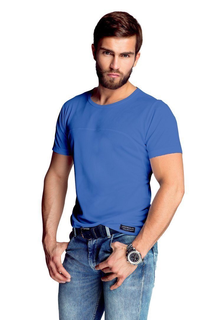 Koszulka męska James z jedwabiu wiskozowego : Kolor - Jeans, Rozmiar - 50/M