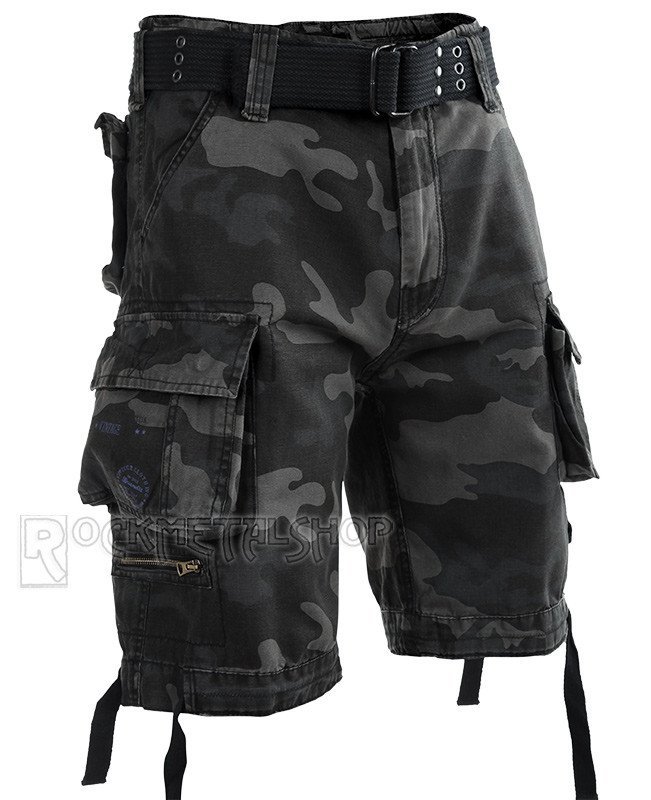 spodnie bojówki krótkie SAVAGE VINTAGE SHORTS - DARKCAMO-L