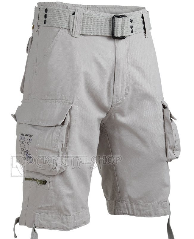 spodnie bojówki krótkie SAVAGE VINTAGE SHORTS - OLD WHITE-M