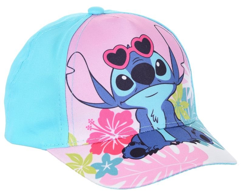 Czapka z daszkiem dla dziewczynki Disney Baby Stitch, turkusowa, bawełna, poliester, rozmiar 48 cm