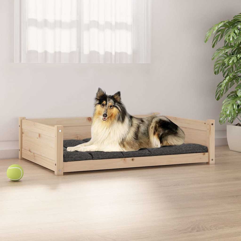 The Living Store Legowisko dla psa - 95 -5x65 -5x28 cm - lite drewno sosnowe - Legowisko Dla Psa