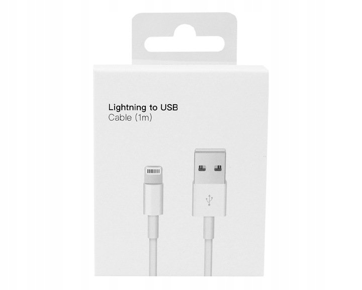 Kabel do Ładowania IPhona 1m 5s,6,7,8, Plus, X,11 USB Lightning 100cm Biały
