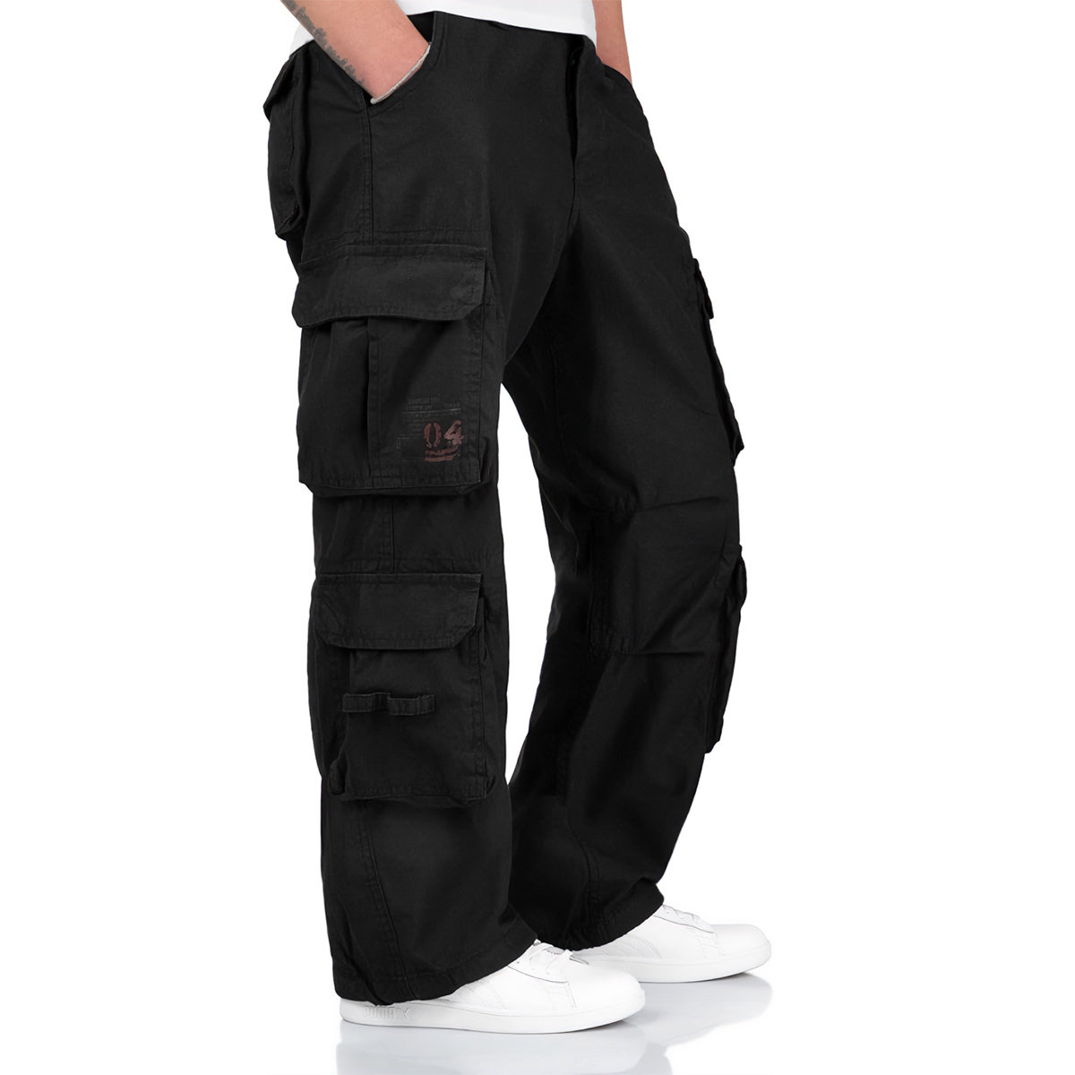 spodnie bojówki AIRBORNE VINTAGE TROUSERS BLACK-XXL