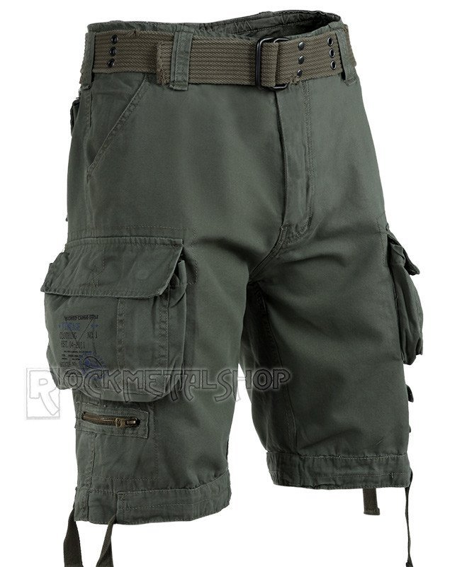 spodnie bojówki krótkie SAVAGE VINTAGE SHORTS - OLIV-M