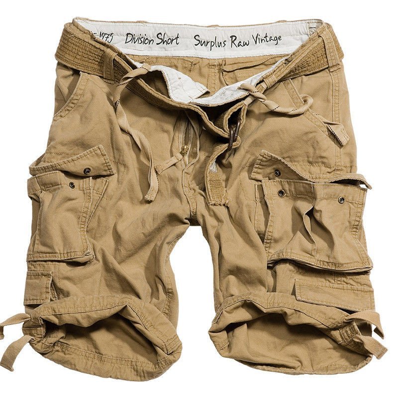 spodnie bojówki krótkie DIVISION SHORTS beżowe-L