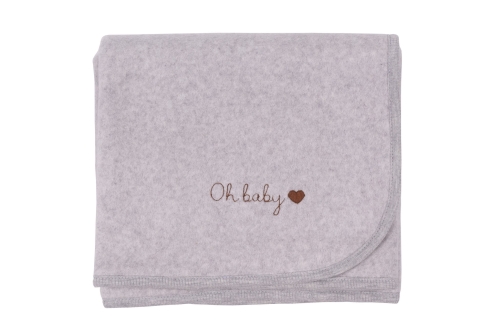 Kocyk Fleece Grey Melange Z Bawełny Organicznej