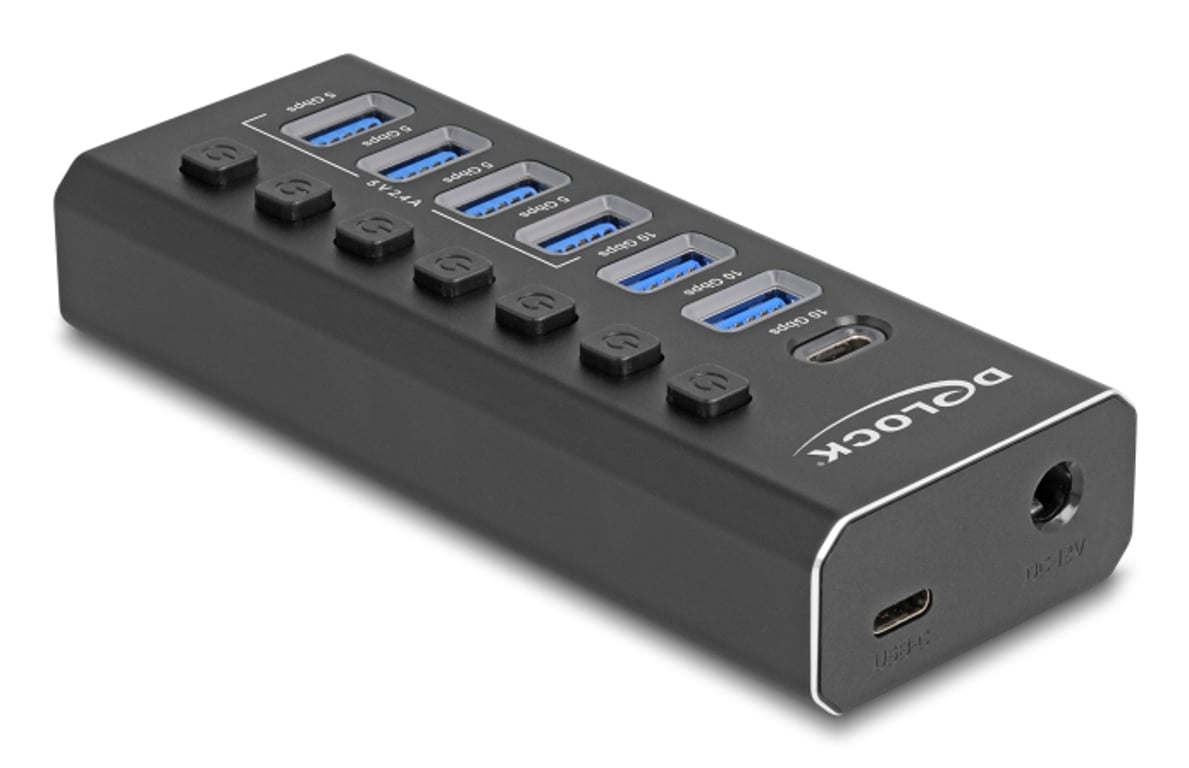 DeLOCK 64326 huby i koncentratory USB 3.2 Gen 2 (3.1 Gen 2) Type-C 10000 Mbit/s Czarny 64326