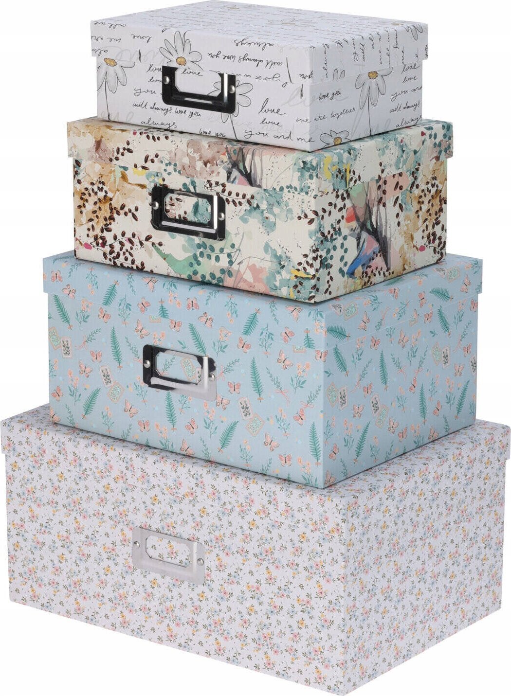 Zestaw kartonowych pudełek do przechowywania, 4 szt.