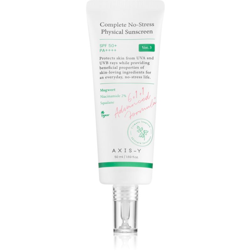 AXIS-Y Complete No-Stress Physical Sunscreen SPF50+ krem do twarzy z filtrem 50ml