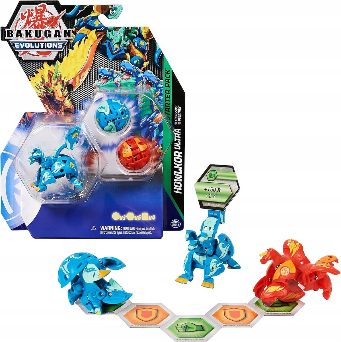 BAKUGAN Battle-Pack ZESTAW BITEWNY BAKUGANY 3-PAK AKCESORIA PREZENT DZIECI