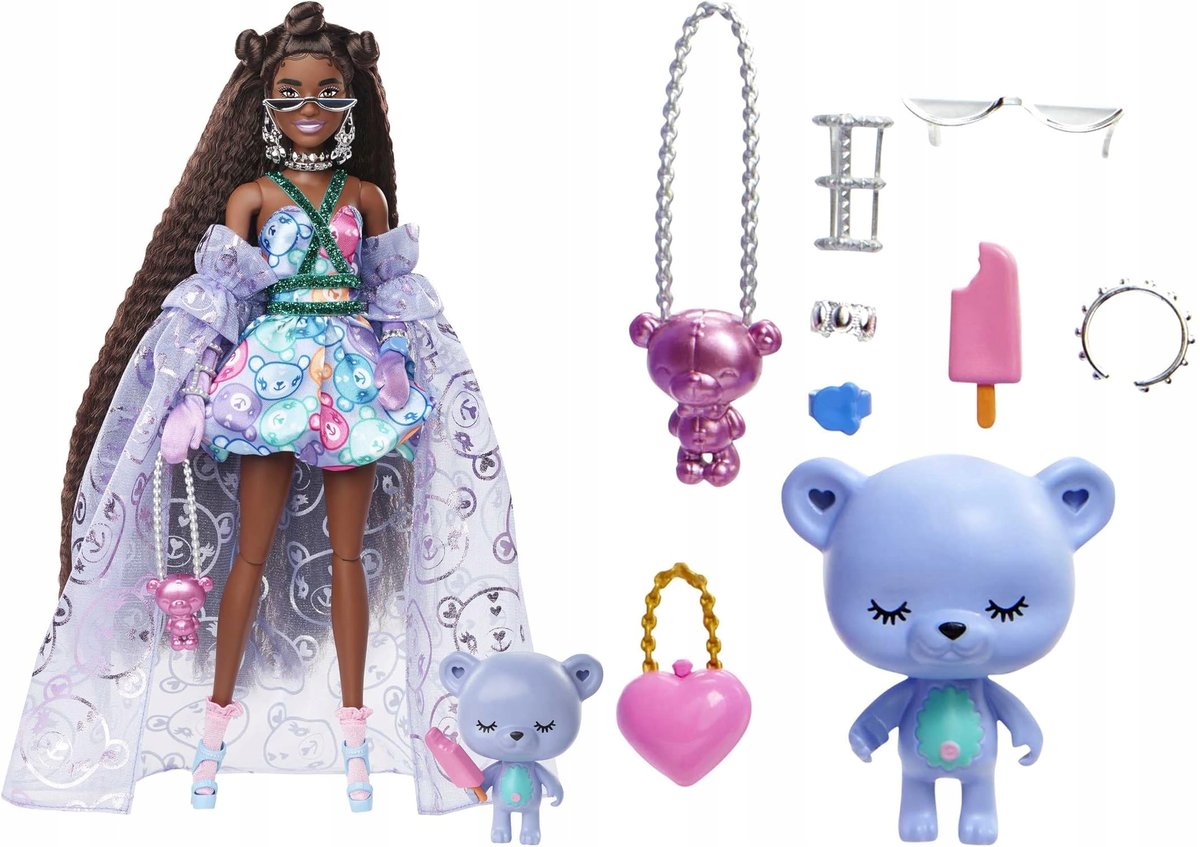 Barbie Extra Fancy Lalka Barbie Laleczka Zestaw Akcesoriów Miś Prezent
