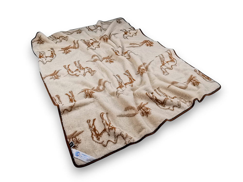 Koc Wełniany Merynos Australijski Desert 160X200 Woolmark Indygosklep.pl