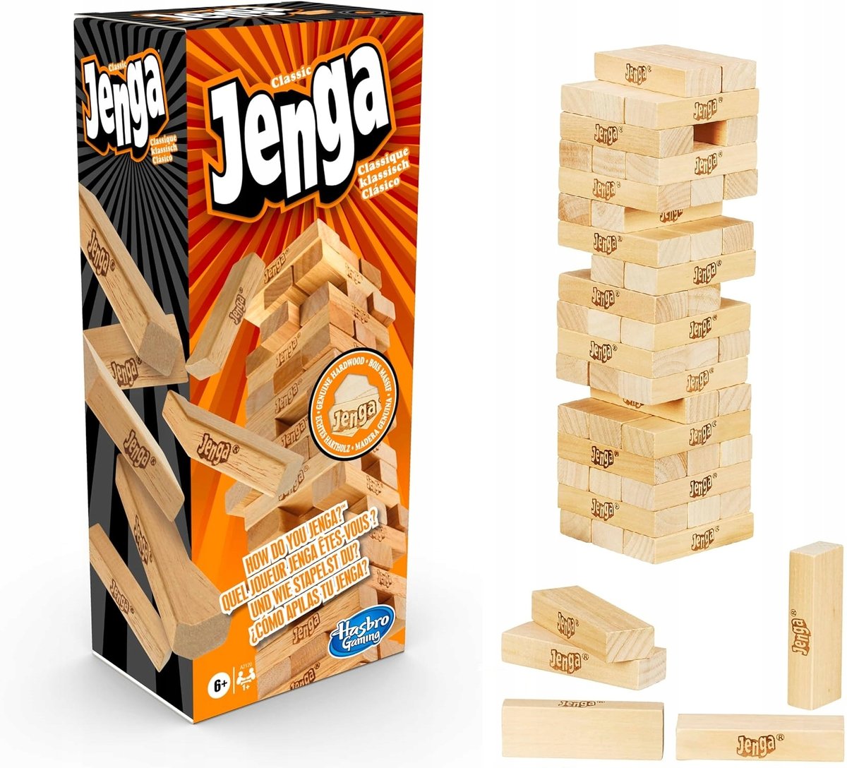 Jenga Gra Imprezowa Klasyczna Drewniane Klocki Dla Dzieci I Dorosłych