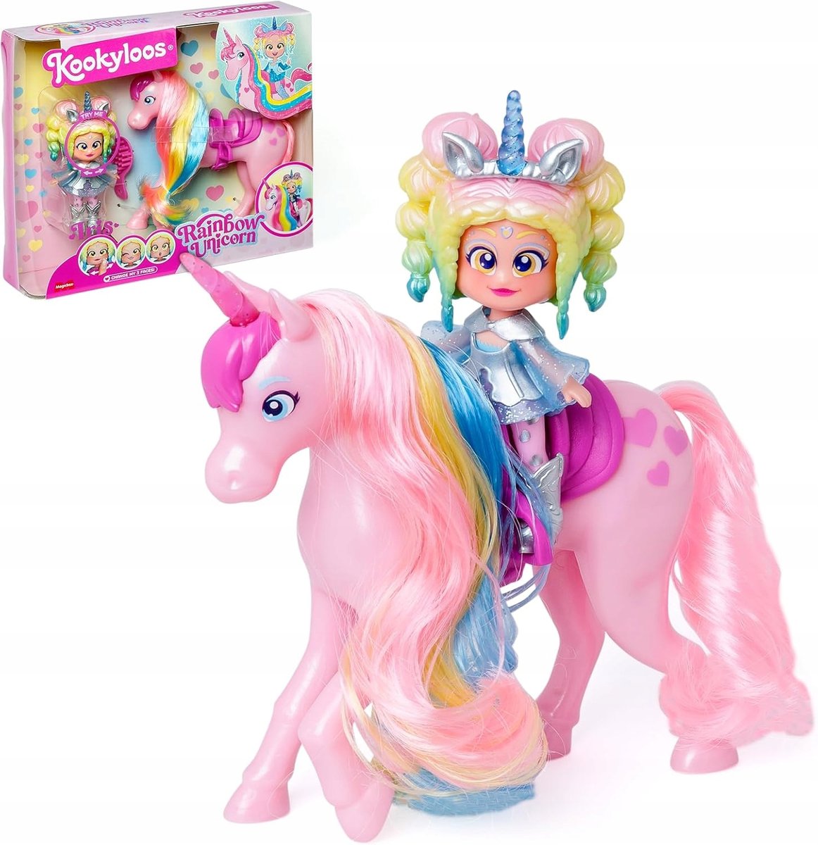 KOOKYLOOS Rainbow Unicorn Iris LALECZKA LALKA AKCESORIA PREZENT DLA DZIECI