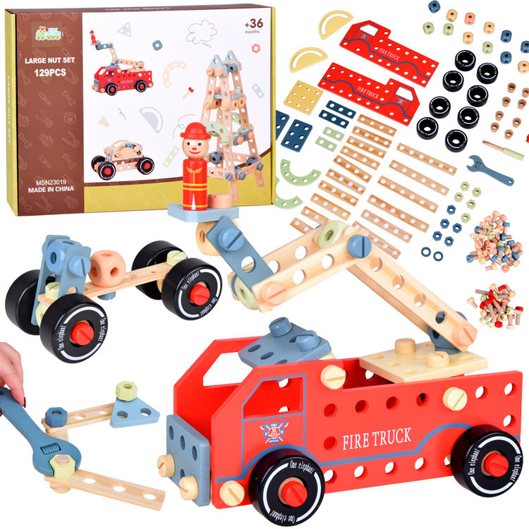 Zestaw Konstrukcyjny Zbuduj Auto Drewniany Klocki