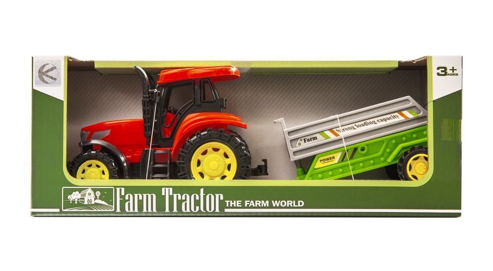 Czerwony Traktor Z Przyczepą
