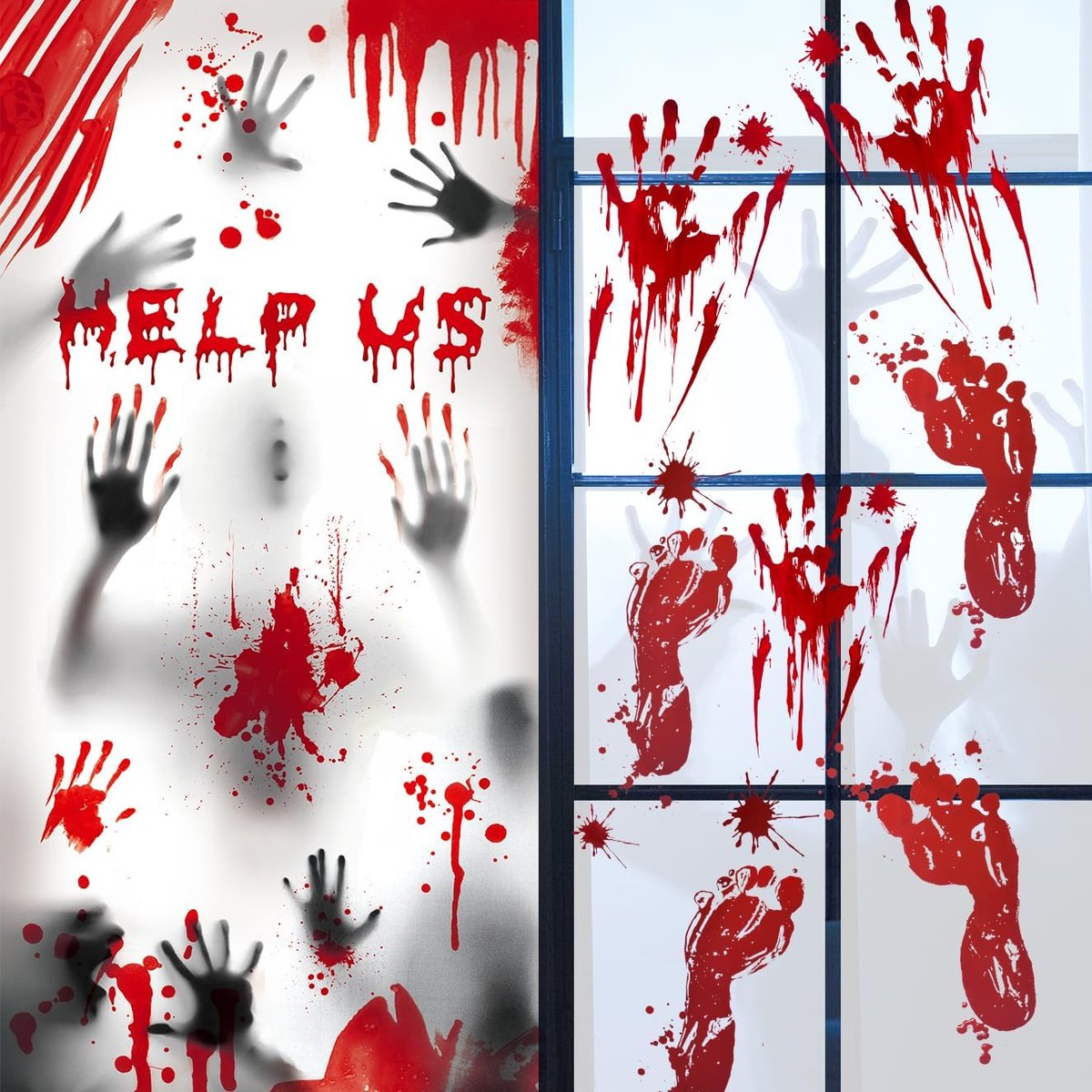 Dekoracje Ozdoby na Halloween Naklejki Tatuaże Samoprzylepne 126 szt