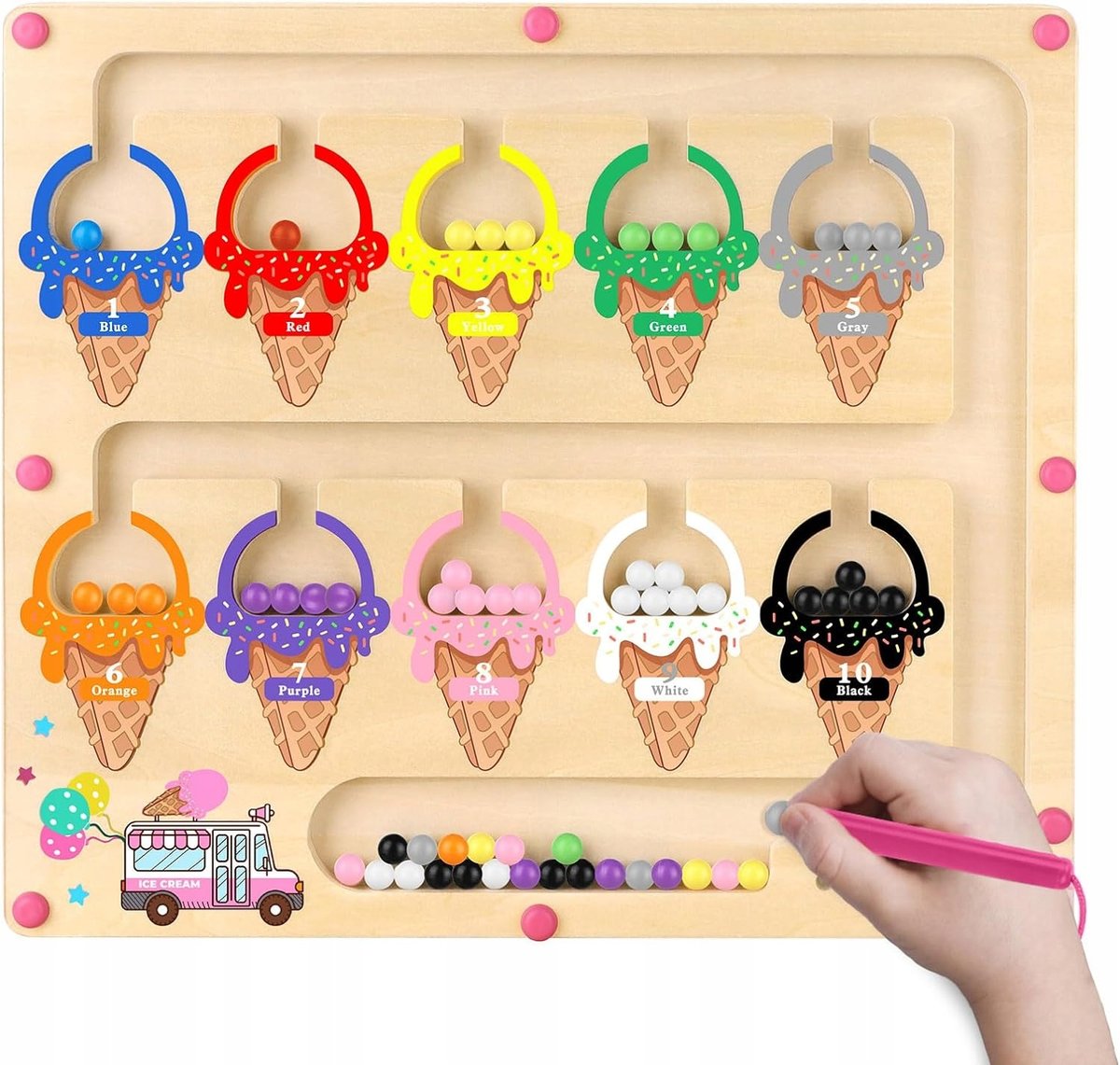 Zabawka Magnetyczna Labirynt Montessori Dla Dzieci Zabawki Edukacyjne 3+