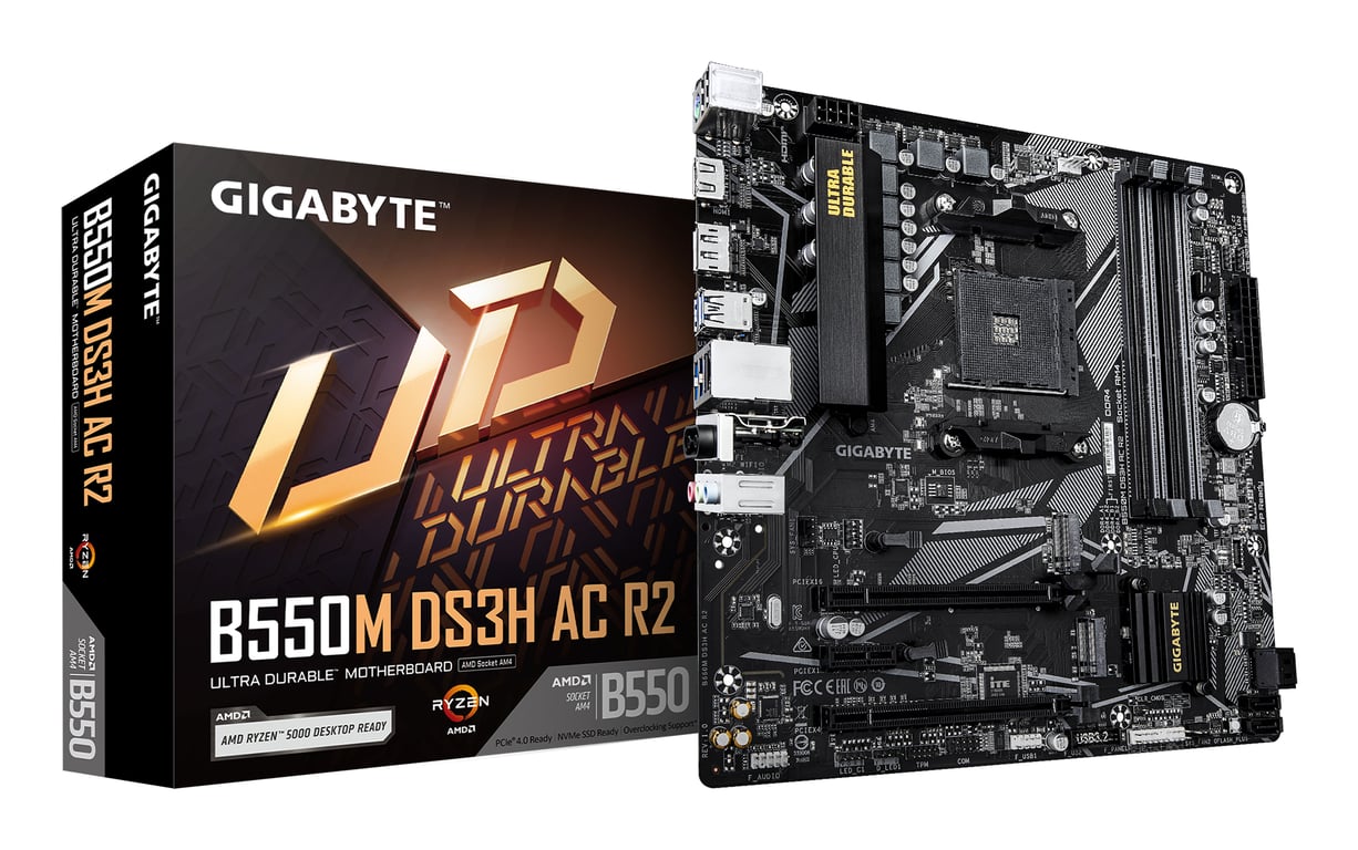 GIGABYTE B550M DS3H AC R2 płyta główna AMD B550 Socket AM4 micro ATX B550M DS3H AC R2