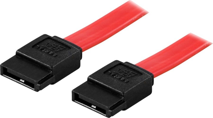 Deltaco SATA/SAS Cable, 0.3m, 0.3 m, SATA/SAS, SATA/SAS, Male/Male, Black, Red SATA-03