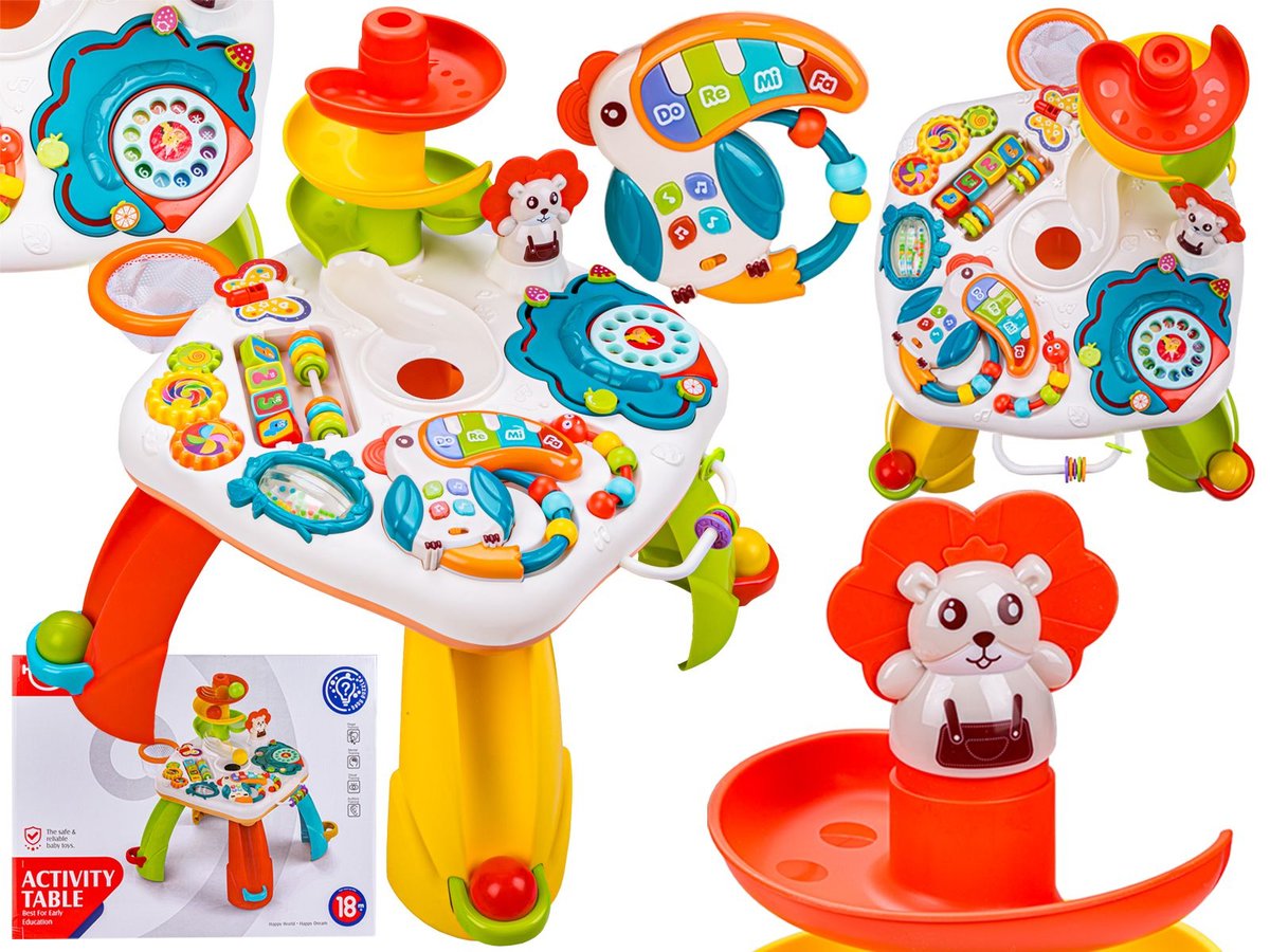 STOLIK DLA DZIEC EDUKACYJNYZJEŻDŻALNIA, GRZECHOTKA,