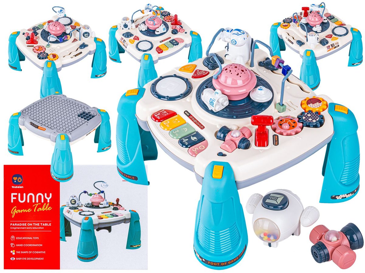 STOLIK 2W1 DLA DZIECI EDUKACYJNY ZIELONY