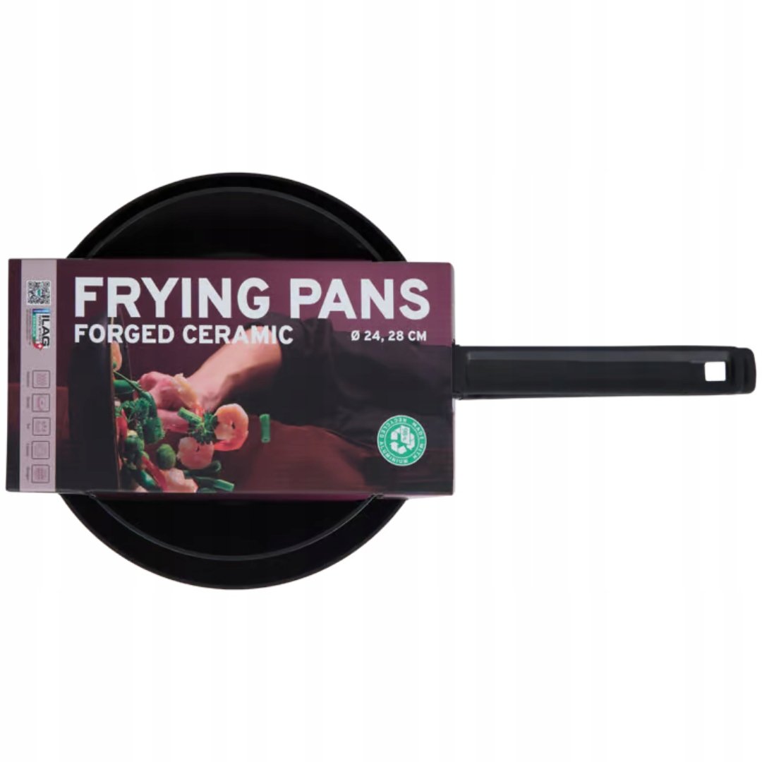 Zestaw 2 Patelni Ceramicznych 24 i 28 cm PRAKTYCZNE NIEPRZYWIERAJĄCE