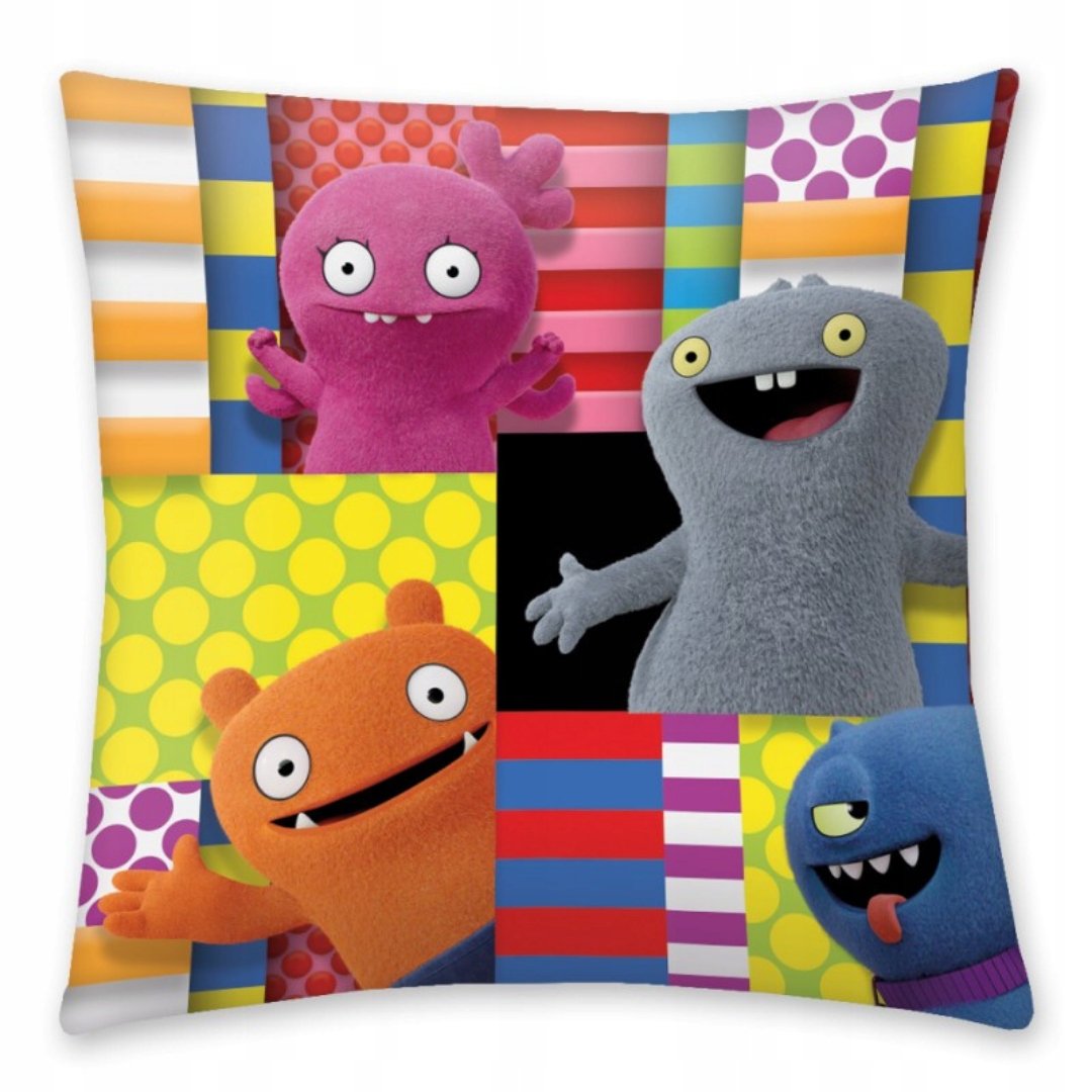 Poduszka dziecięca UglyDolls 40x40 - bajkowa, kolorowa, do pokoju malucha