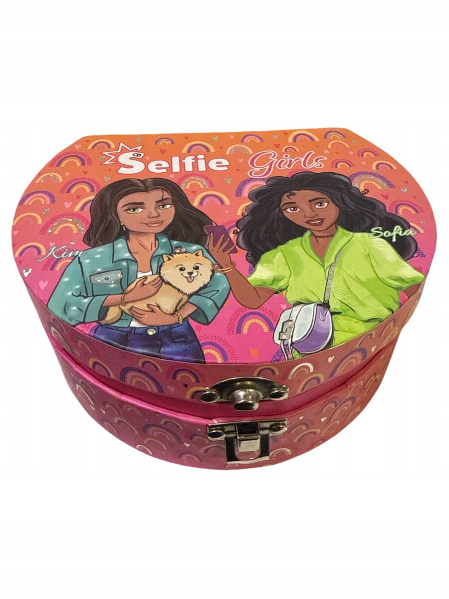 SELFIE GIRLS SZKATUŁKA, PUDEŁKO NA BIŻUTERIĘ DLA DZIEWCZYNKI PREZENT