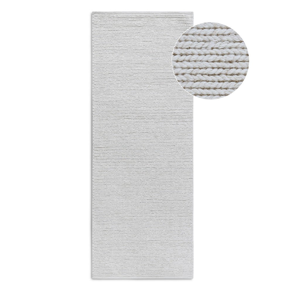 Biały wełniany chodnik tkany ręcznie 80x200 cm Francois – Villeroy&Boch