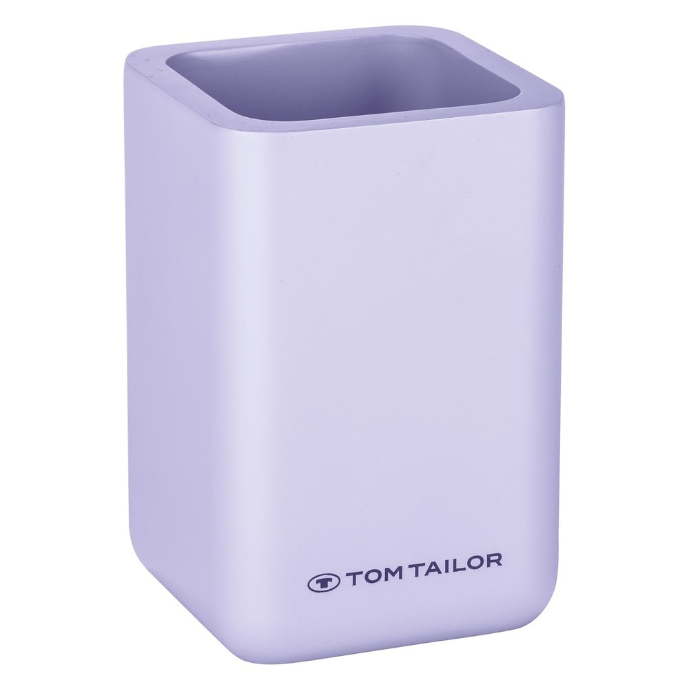 Fioletowy kubek na szczoteczki do zębów z żywicy polimerowej Tom Tailor T-Rounded – Wenko