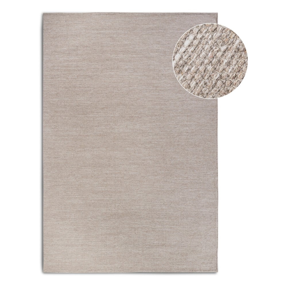 Beżowy dywan z mieszanki wełny tkany ręcznie 190x280 cm Pradesh Linen White – Elle Decoration