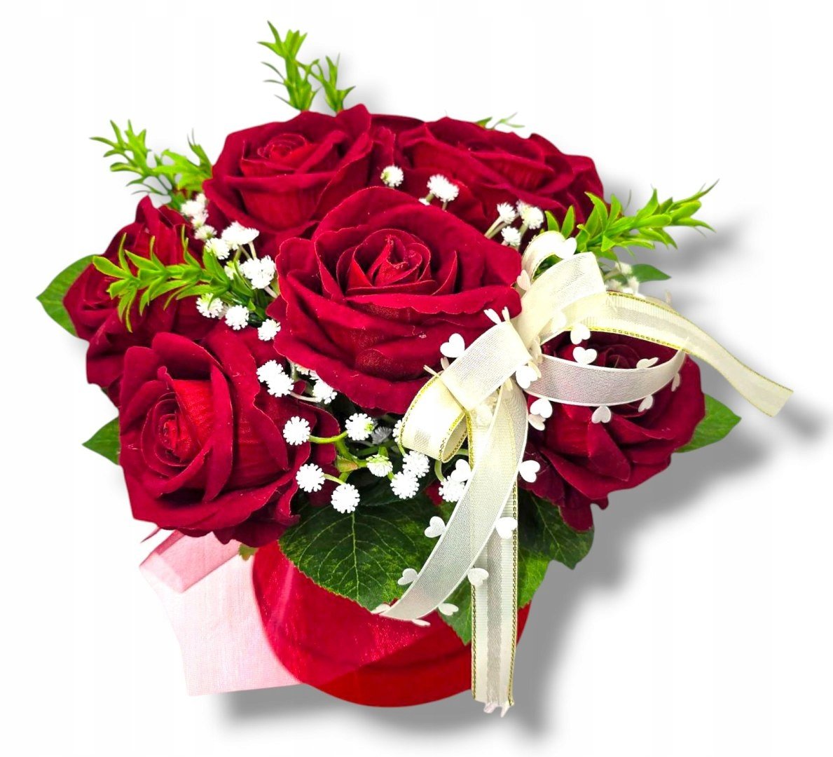 LUKSUSOWY FLOWERBOX CZERWONE RÓŻE W PUDEŁKU
