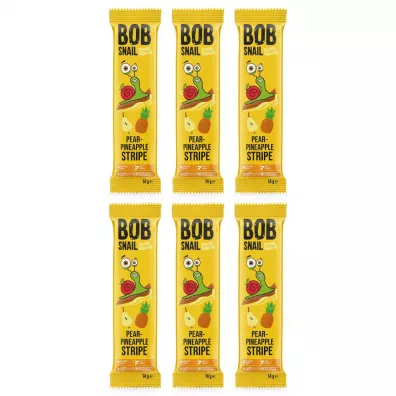 Bob Snail Przekąska gruszkowo-ananasowa bez dodatku cukru Zestaw 6 x 14 g
