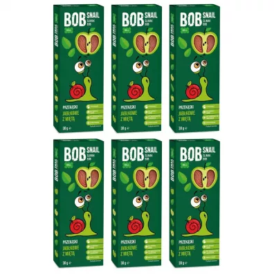 Bob Snail Przekąska jabłkowo-miętowa z owoców bez dodatku cukru Zestaw 6 x 30 g