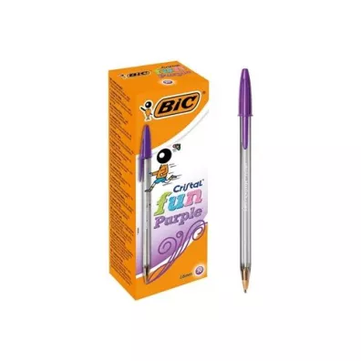 Paczka Długopis BIC Cristal Fun 1.6mm fioletowy 20szt.