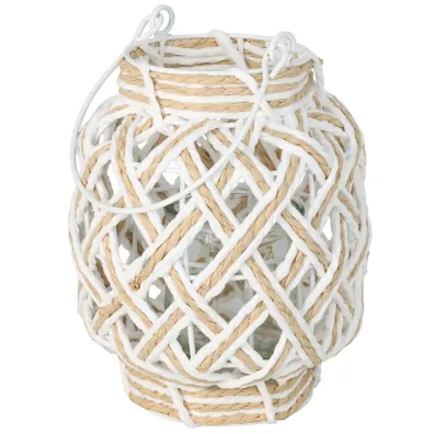 H&S Decoration Pleciony lampion ze szklanym wkładem 16xh20 cm