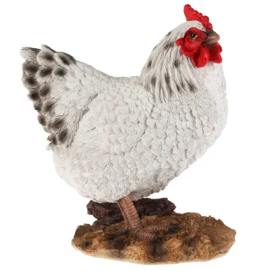 ProGarden Figurka ogrodowa Kura biała 19 cm