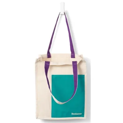 Bookaroo Torba bawełniana Turquoise&Purple
