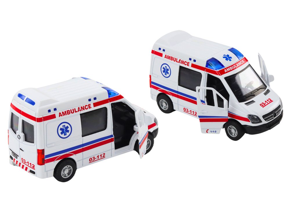Ambulans Światła Dźwięk Otwierane Drzwi I Napęd 1Szt