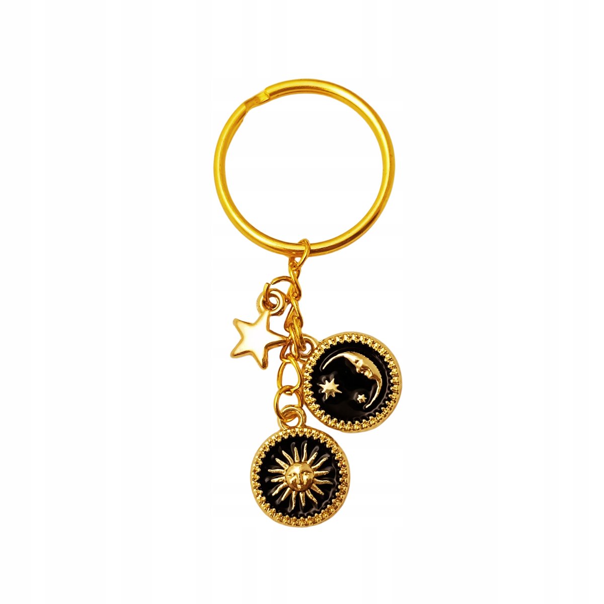 Breloczek Mistyczny Brelok Astrologia Słońce i Księżyc Kółko do kluczy